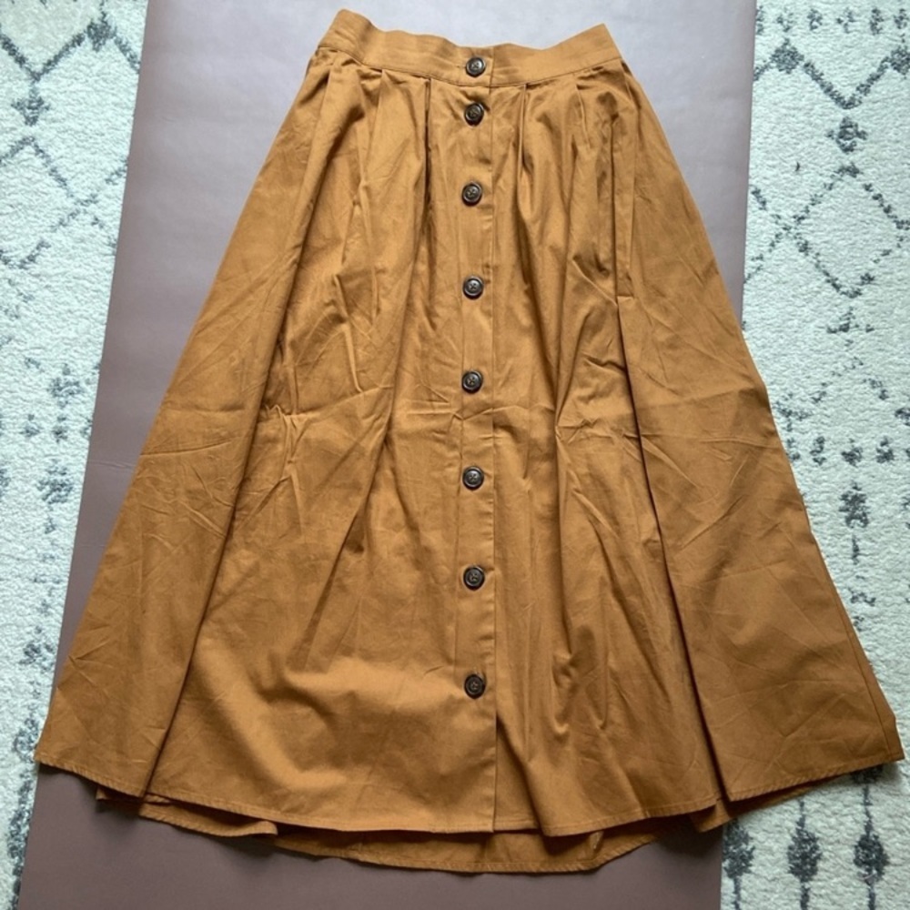 Chicwish - Camel midi skirt with pockets